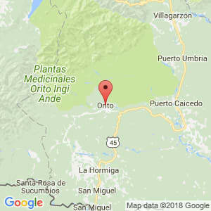 Localización de Orito en Putumayo