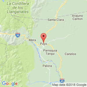 Localización de Puyo en Pastaza