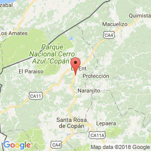 Localización de Nueva Arcadia en Copán