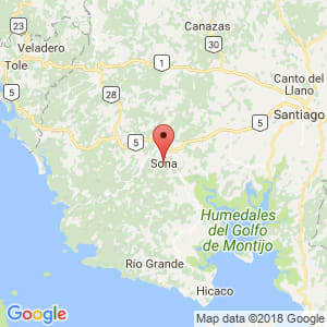 Localización de Soná en Veraguas