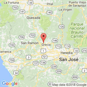 Localización de Sarchí Sur en Alajuela