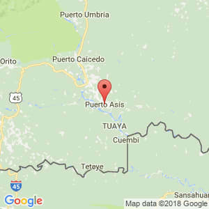 Localización de Puerto Asís en Putumayo