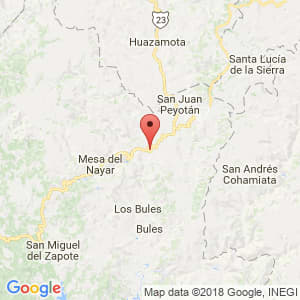 Localización de Del Nayar en Nayarit
