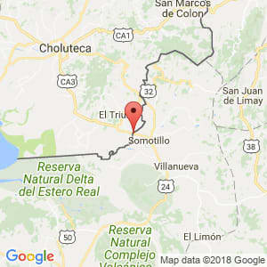 Localización de El Guasaule en Chinandega