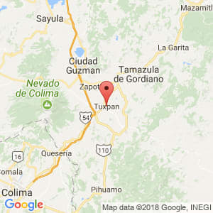 Localización de Tuxpan en Jalisco