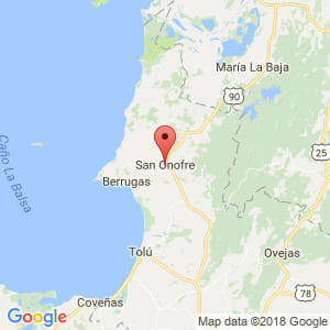 Localización de San Onofre en Sucre