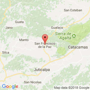 Localización de San Francisco de La Paz en Olancho