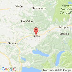 Localización de Cunco en La Araucanía