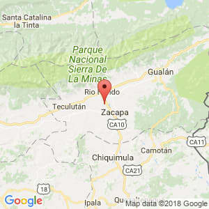 Localización de Estanzuela en Zacapa