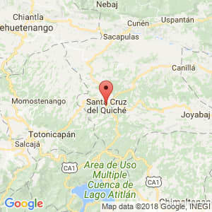 Localización de Santa Cruz del Quiché en El Quiché