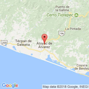Localización de Atoyac de Álvarez en Guerrero