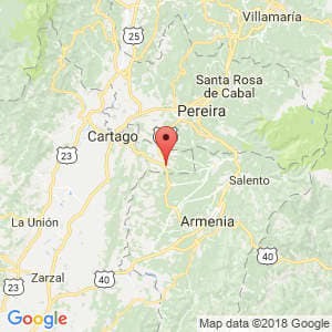 Localización de Alcala en Valle del Cauca