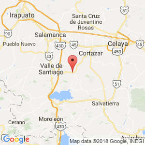 Localización de Jaral del Progreso en Guanajuato