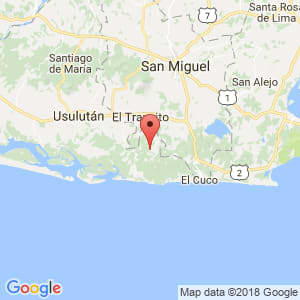 Localización de Jucuarán en Usulután