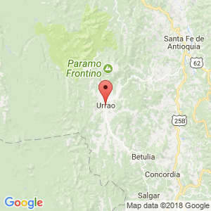 Localización de Urrao en Antioquia