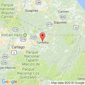 Localización de Turrialba en Cartago