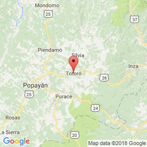Localización de Totoro en Cauca