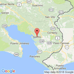 Localización de Golfito en Puntarenas