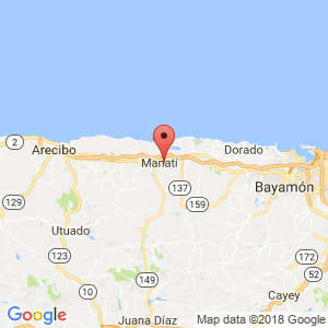 Localización de Manatí en Arecibo
