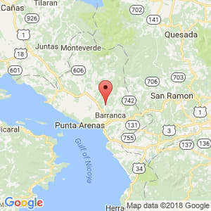 Localización de Montes de Oro en Puntarenas