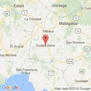 Localización de Ciudad Darío en Matagalpa