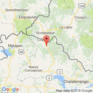 Localización de La Palma en Chalatenango