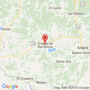 Localización de Aragua de Barcelona en Anzoátegui