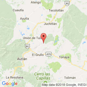 Localización de Ejutla (Jalisco) en Jalisco