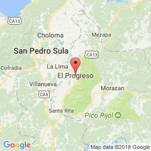Localización de El Progreso en Yoro
