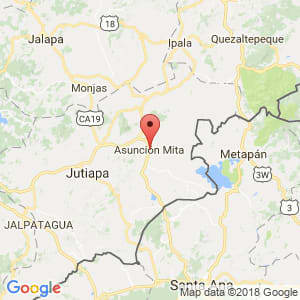 Localización de Asunción Mita en Jutiapa
