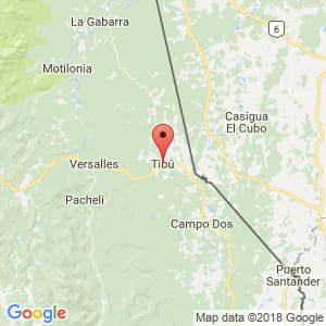 Localización de Tibú en Norte de Santander