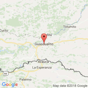 Localización de Guasdualito en Apure