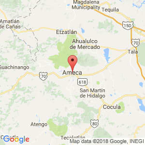Localización de Ameca en Jalisco