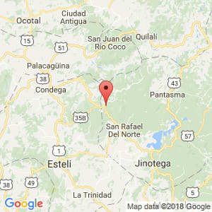 Localización de San Sebastián de Yalí en Jinotega