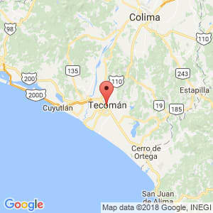 Localización de Tecomán en Colima