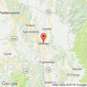 Localización de Málaga en Santander