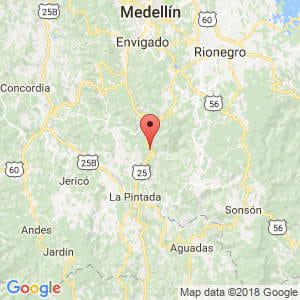 Localización de Santa Bárbara en Antioquia