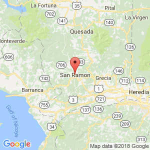 Localización de San Ramón en Alajuela
