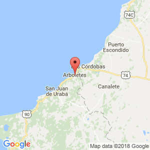 Localización de Arboletes en Antioquia