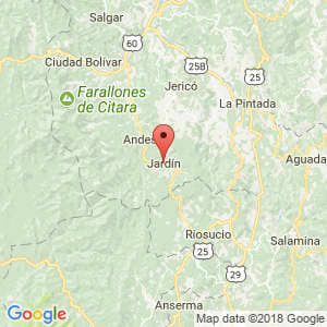 Localización de Jardín en Antioquia