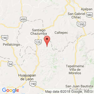 Localización de Santa Catarina Zapoquila en Oaxaca