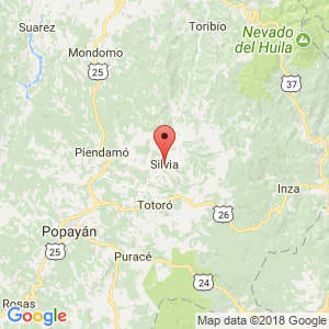 Localización de Silvia en Cauca