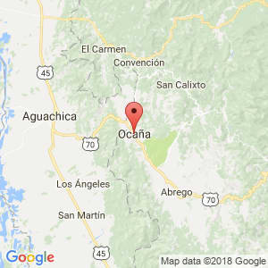 Localización de Ocaña en Norte de Santander