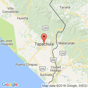 Localización de Tapachula en Chiapas