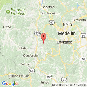 Localización de Armenía Ant en Antioquia