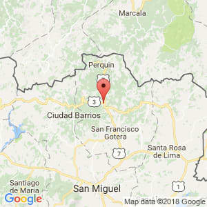 Localización de Osicala en Morazán
