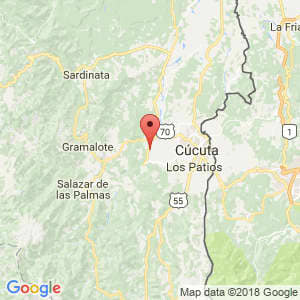 Localización de San Cayetano en Norte de Santander