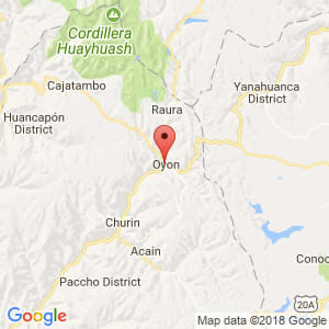 Localización de Oyón en Lima Provincias