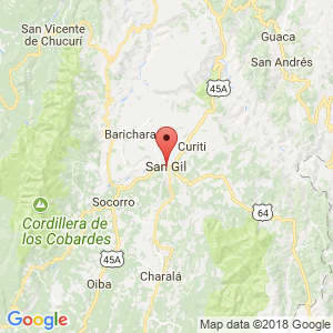 Localización de San Gil en Santander