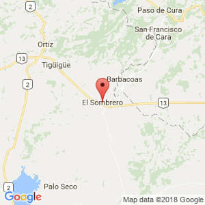 Localización de El Sombrero en Guárico